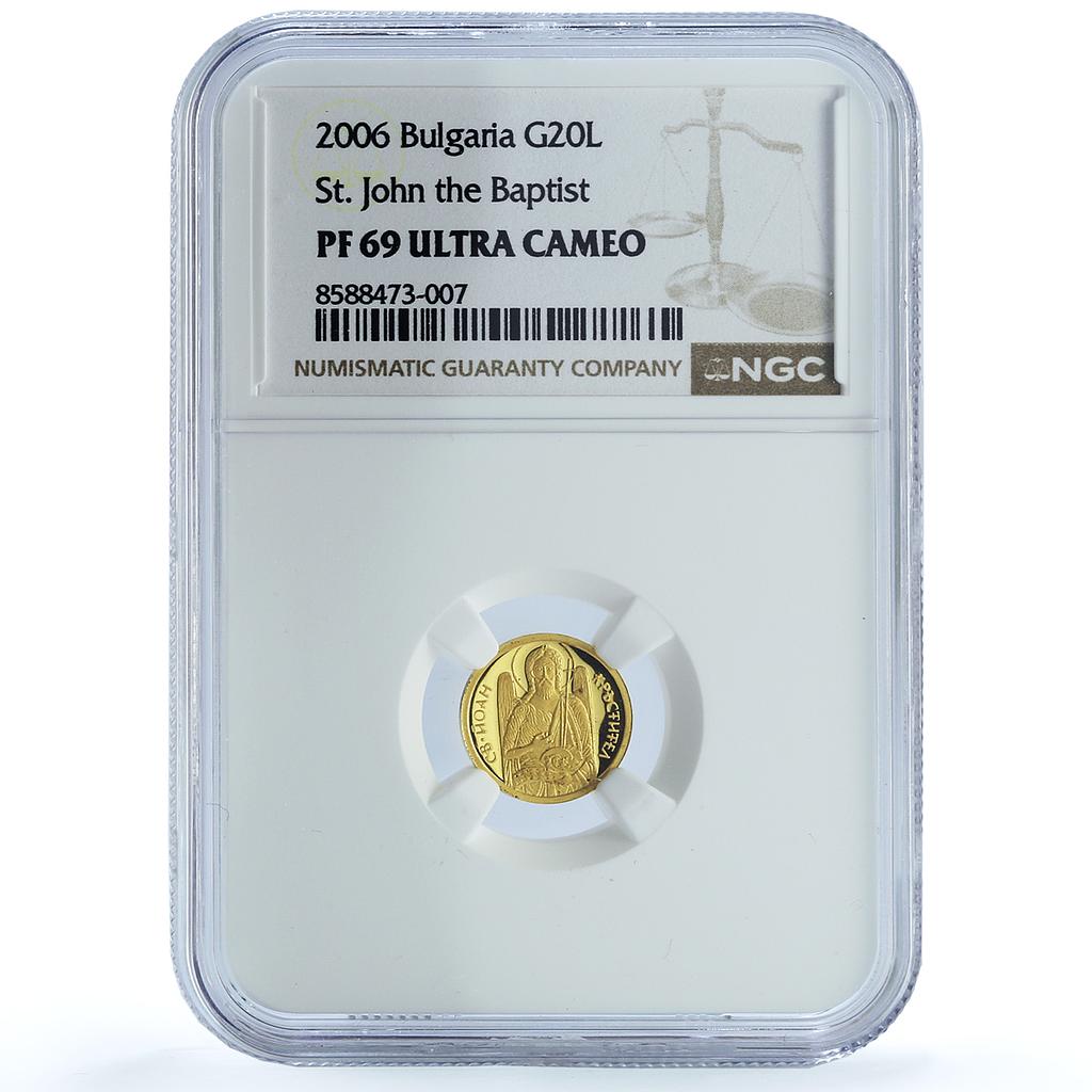 Bulgaria 20 leva St. John the Baptist KM-287 Religion PF 69 NGC gold coin 2006 Bulgaria 20 leva St. John the Baptist KM-287 Religion PF 69 NGC gold coin 2006