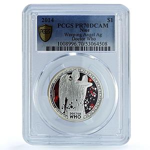 Niue 1 dollar Weeping Angel Doctor Who Cinema PR 70 PCGS silver coin 2014
