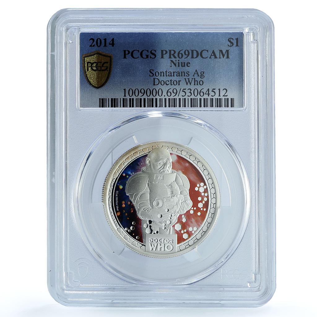 Niue 1 dollar Sontarans Doctor Who Cinema PR 69 PCGS silver coin 2014 Niue 1 dollar Sontarans Doctor Who Cinema PR 69 PCGS silver coin 2014