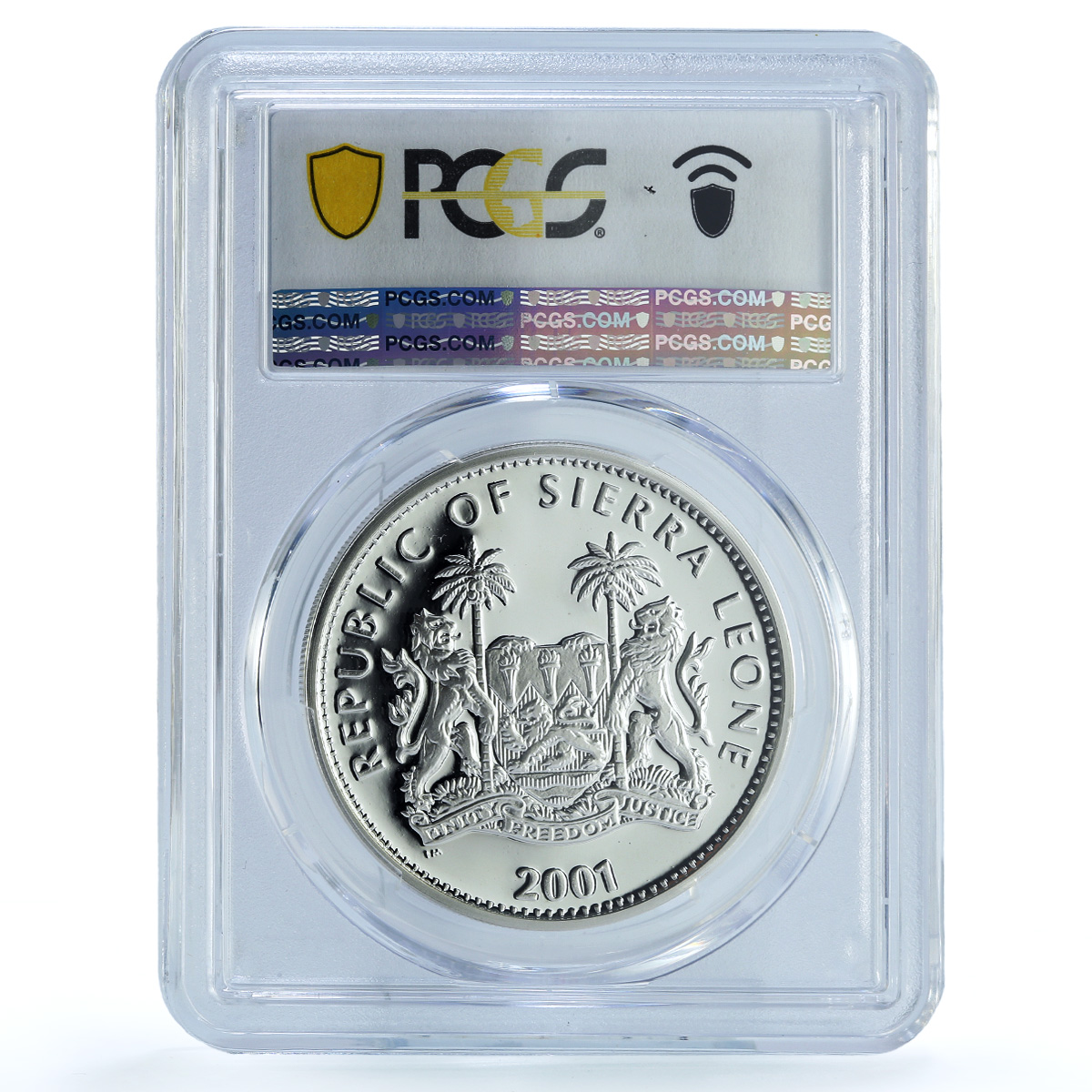 Sierra Leone 10 dollars Buffalo KM-235 Fauna Bull PR 69 PCGS silver coin 2001 Sierra Leone 10 dollars Buffalo KM-235 Fauna Bull PR 69 PCGS silver coin 2001