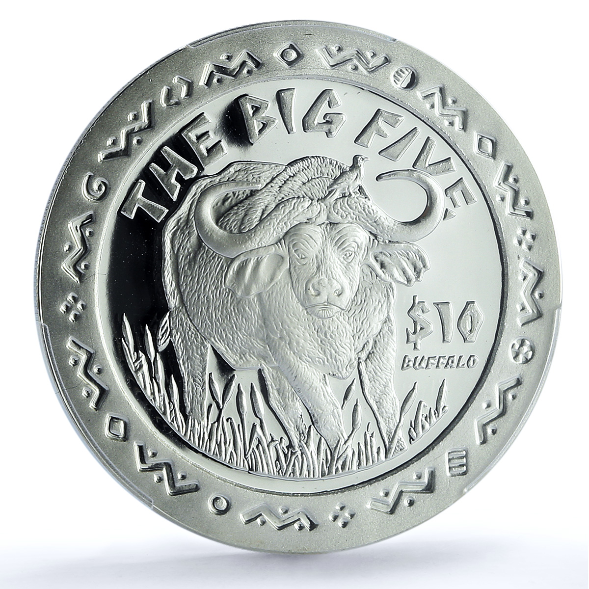 Sierra Leone 10 dollars Buffalo KM-235 Fauna Bull PR 69 PCGS silver coin 2001 Sierra Leone 10 dollars Buffalo KM-235 Fauna Bull PR 69 PCGS silver coin 2001
