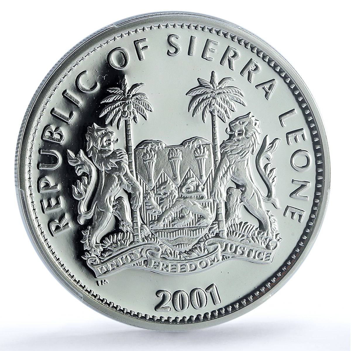 Sierra Leone 10 dollars Buffalo KM-235 Fauna Bull PR 69 PCGS silver coin 2001 Sierra Leone 10 dollars Buffalo KM-235 Fauna Bull PR 69 PCGS silver coin 2001