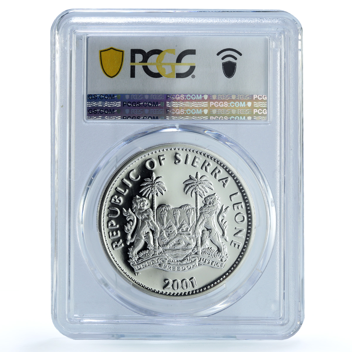 Sierra Leone $10 Elephant Lion Rhino Leopard Buffalo PR 70 PCGS silver coin 2001 Sierra Leone $10 Elephant Lion Rhino Leopard Buffalo PR 70 PCGS silver coin 2001