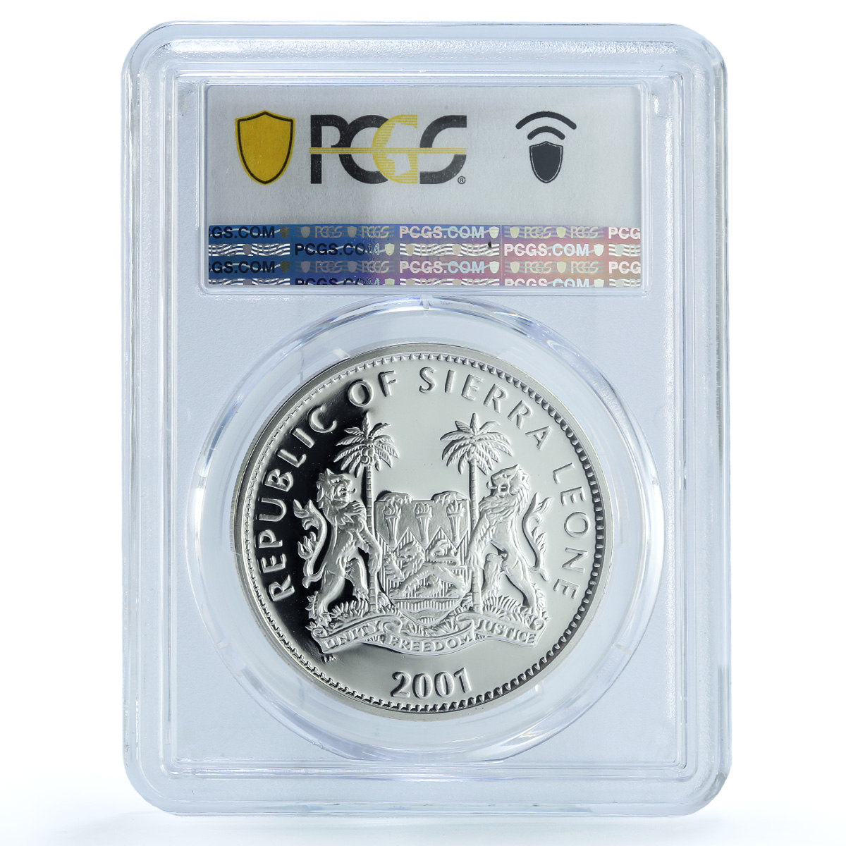 Sierra Leone 10 dollars Leopard KM-229 Fauna Cat PR 70 PCGS silver coin 2001 Sierra Leone 10 dollars Leopard KM-229 Fauna Cat PR 70 PCGS silver coin 2001