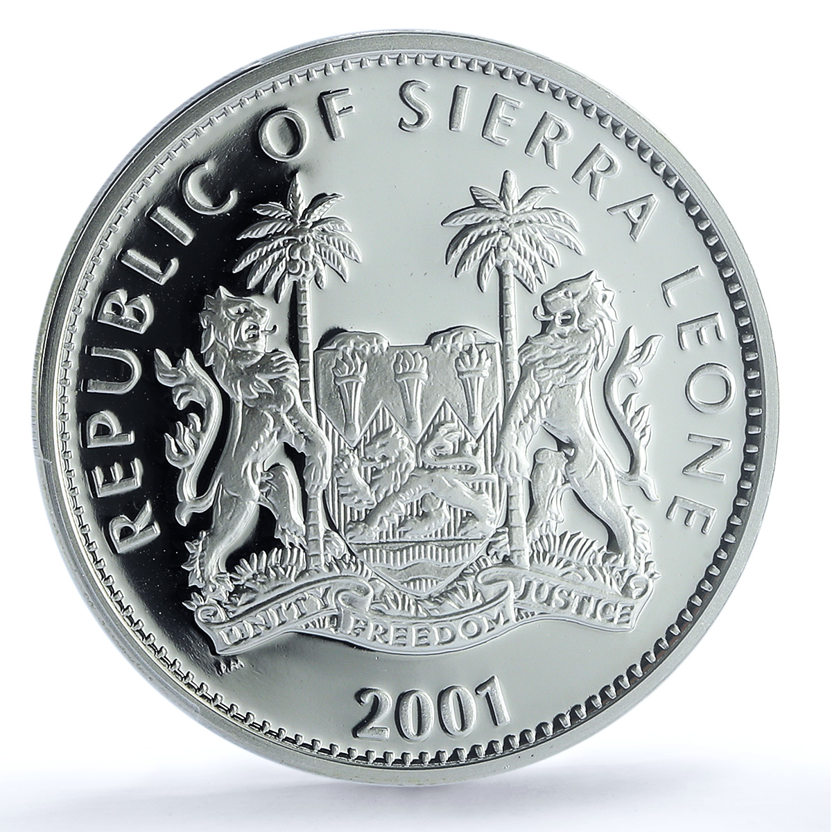 Sierra Leone 10 dollars Leopard KM-229 Fauna Cat PR 70 PCGS silver coin 2001 Sierra Leone 10 dollars Leopard KM-229 Fauna Cat PR 70 PCGS silver coin 2001