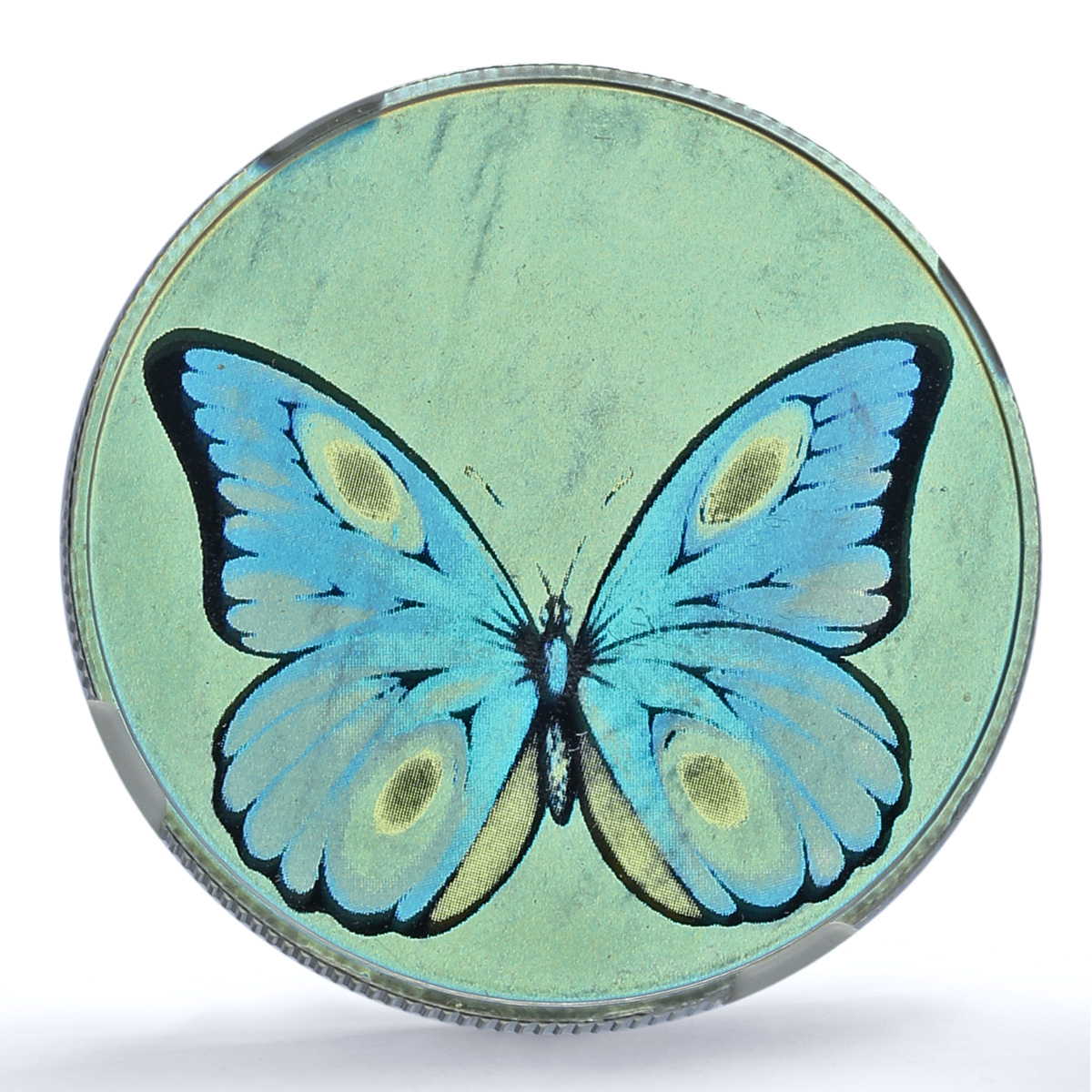 Sao Tome 1000 dobras Butterfly Hologram KM-82 Fauna PF 69 NGC silver coin 1998 Sao Tome 1000 dobras Butterfly Hologram KM-82 Fauna PF 69 NGC silver coin 1998
