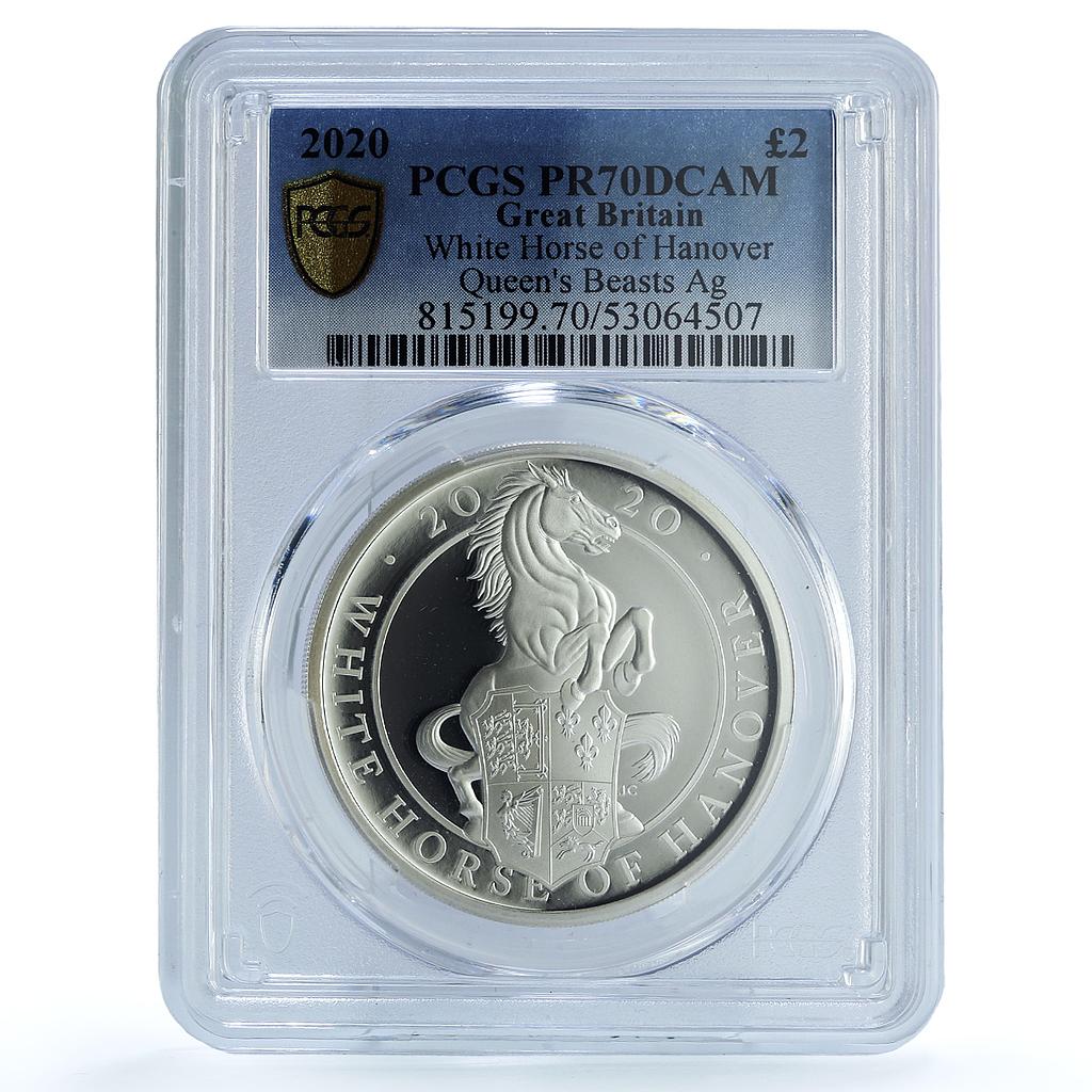 Great Britain 2 pounds Horse Hanover Queen Beasts PR 70 PCGS silver coin 2020
