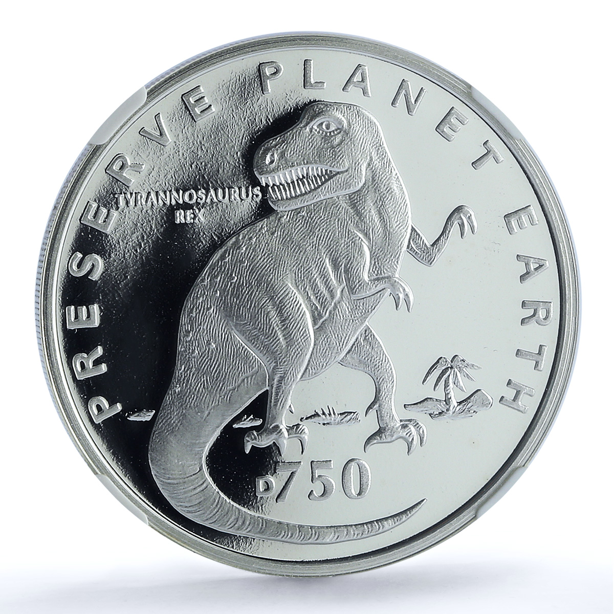Bosnia 750 dinara Tyrannosaurus Rex KM-5 Dinosaurs PF 68 NGC silver coin 1997 Bosnia 750 dinara Tyrannosaurus Rex KM-5 Dinosaurs PF 68 NGC silver coin 1997