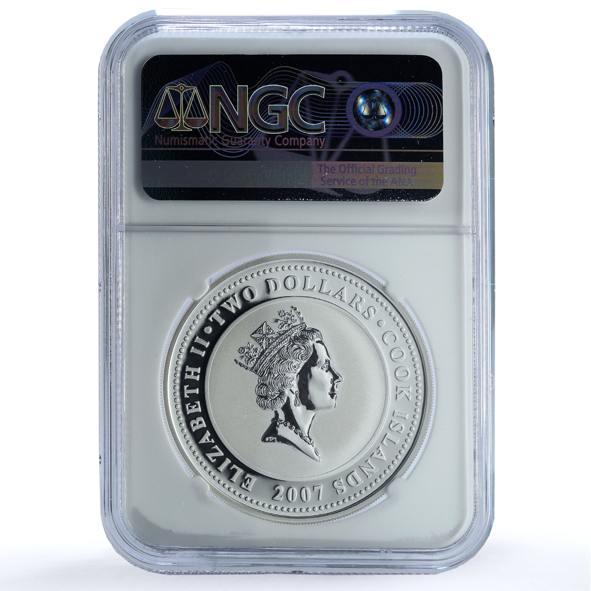 Cook Islands 2 dollars Hound Baskervilles Sherlock MS 70 NGC silver coin 2007
