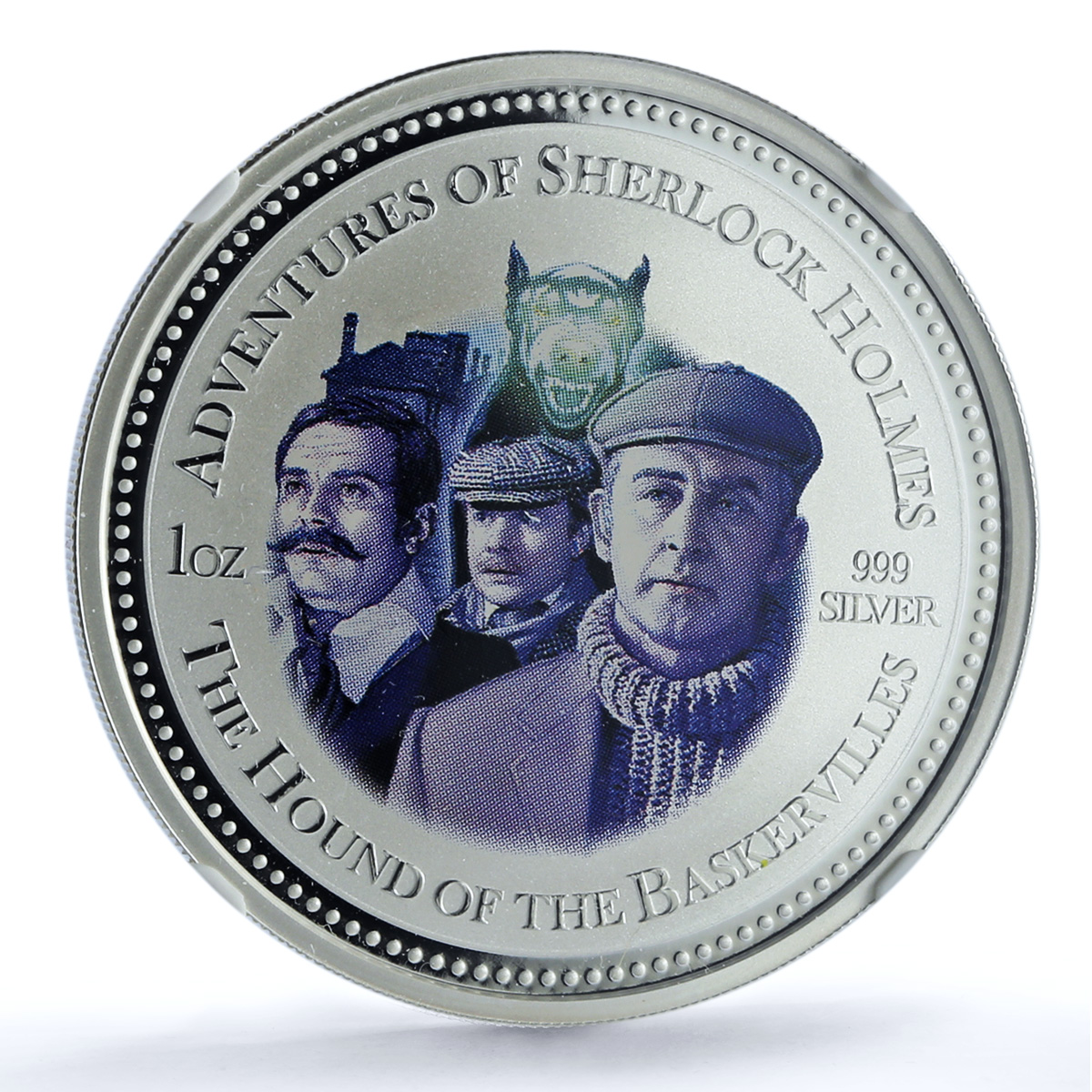 Cook Islands 2 dollars Hound Baskervilles Sherlock MS 70 NGC silver coin 2007