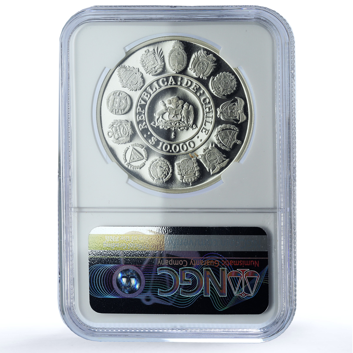 Chile 10000 pesos Ibero-American KM-230 Globe Ship PF 69 NGC silver coin 1991 Chile 10000 pesos Ibero-American KM-230 Globe Ship PF 69 NGC silver coin 1991