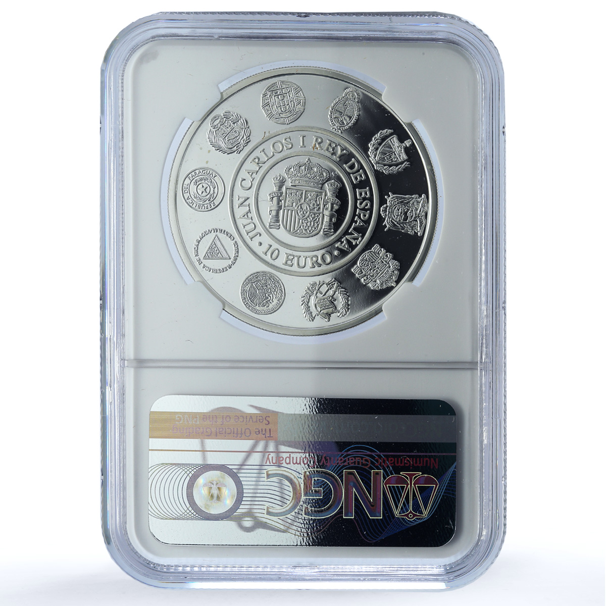 Spain 10 euros Galleon Ibero-American Navigation Ship PF 69 NGC silver coin 2002