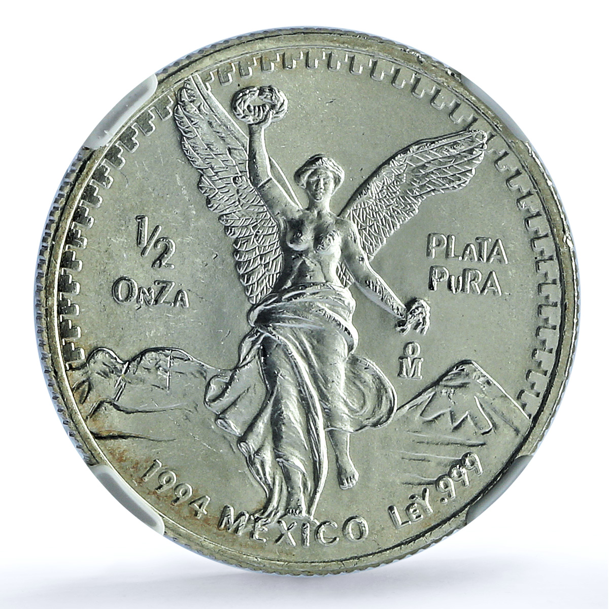 Mexico 1/2 onza Libertad Angel of Independence KM-545 MS 64 NGC silver coin 1994