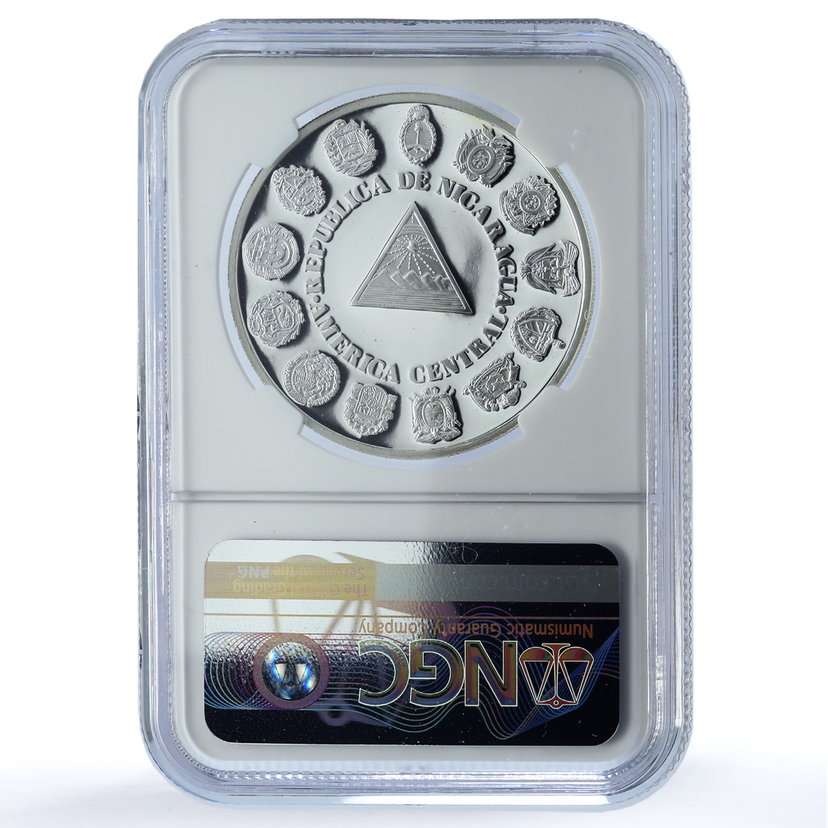 Nicaragua 1 cordoba Ibero-American KM-77 Dos Mundos PF 69 NGC silver coin 1991 Nicaragua 1 cordoba Ibero-American KM-77 Dos Mundos PF 69 NGC silver coin 1991