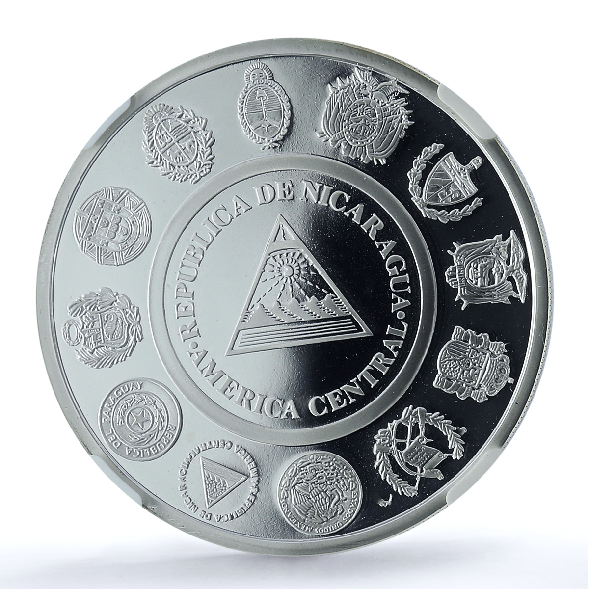 Nicaragua 5 cordobas Inditas Ibero-American Dances PF 69 NGC silver coin 1997 Nicaragua 5 cordobas Inditas Ibero-American Dances PF 69 NGC silver coin 1997