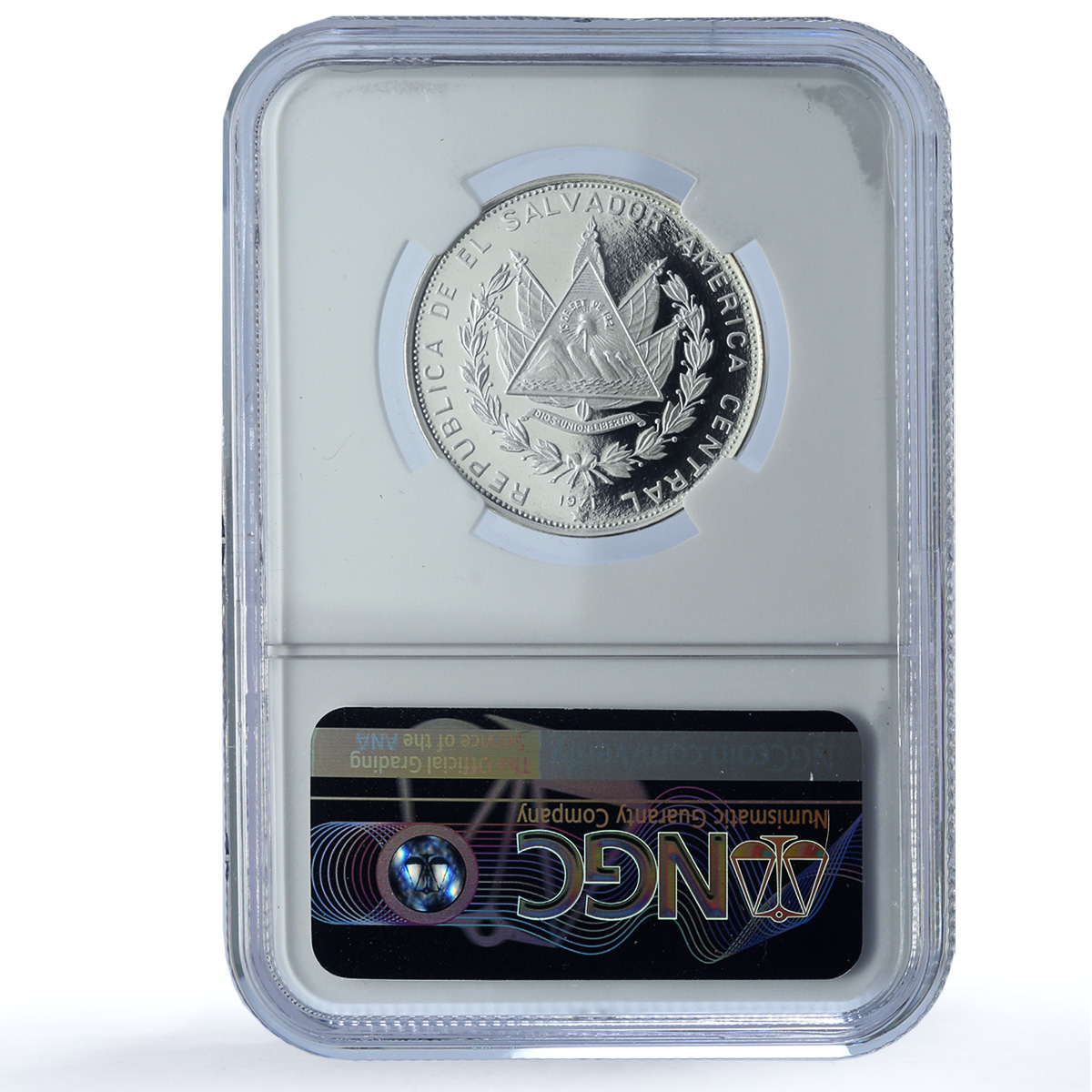 El Salvador 5 colones Independence KM-142 Jose Simeon PF 68 NGC silver coin 1971 El Salvador 5 colones Independence KM-142 Jose Simeon PF 68 NGC silver coin 1971