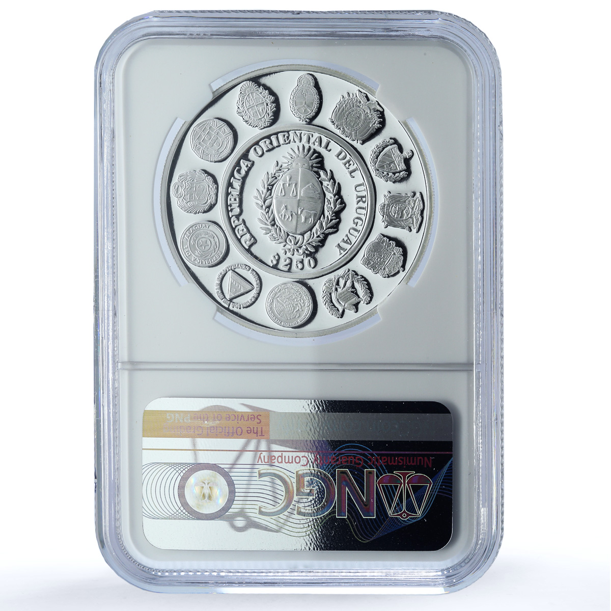 Uruguay 250 pesos Gauchos Ibero-American Dances PF 69 NGC silver coin 1997
