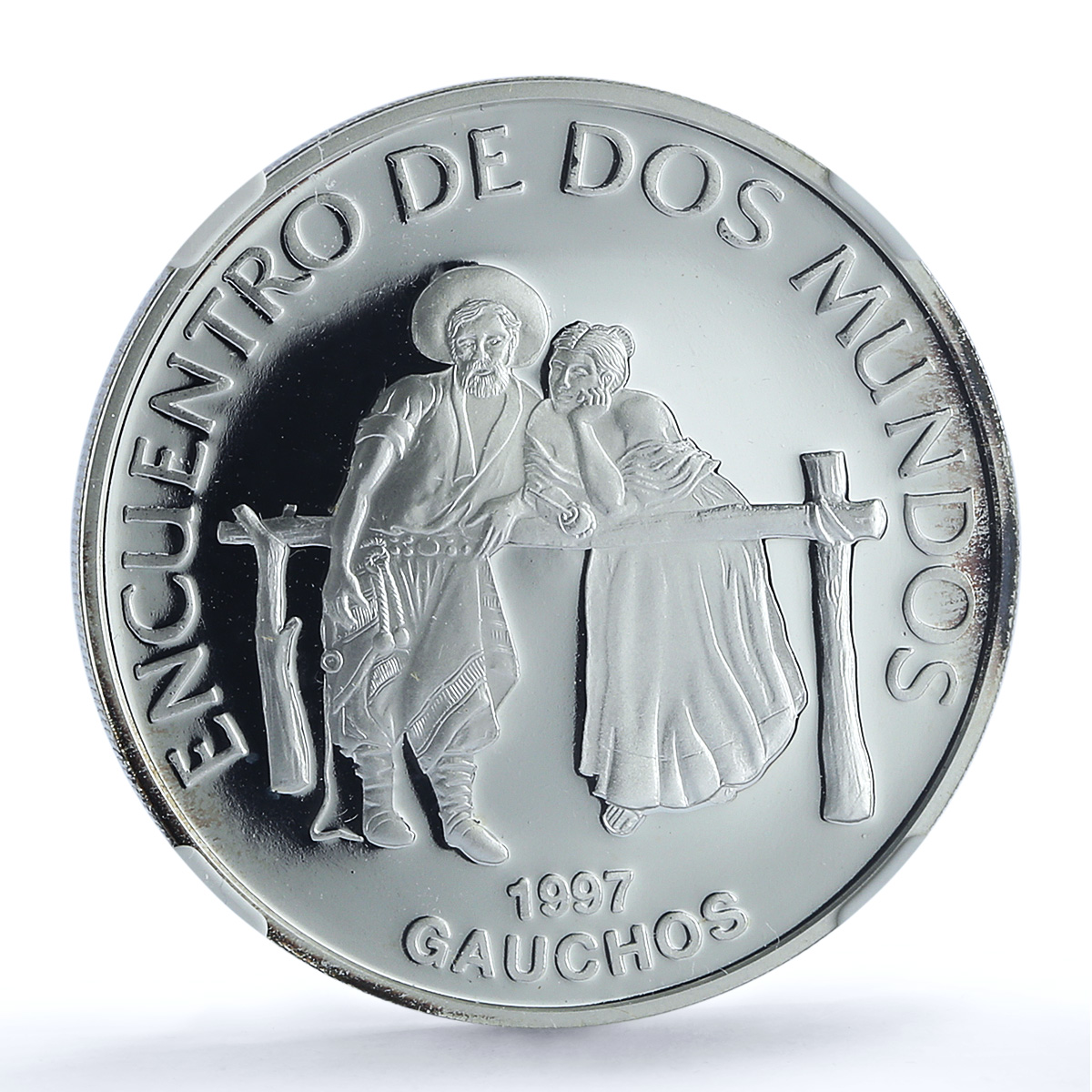 Uruguay 250 pesos Gauchos Ibero-American Dances PF 69 NGC silver coin 1997