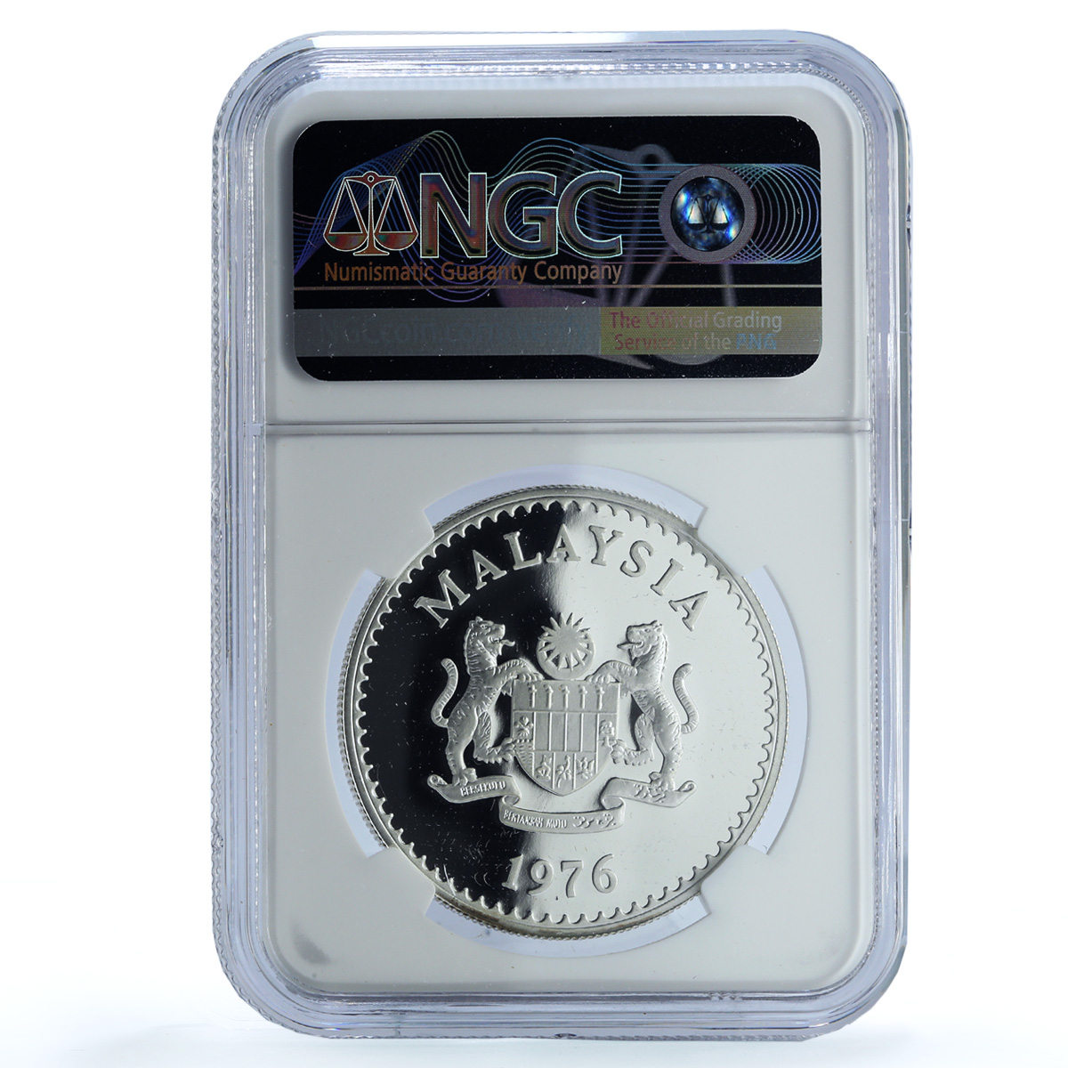 Malaysia 15 ringgit Gaur KM-19 Conservation Fauna Bull PF69 NGC silver coin 1976 Malaysia 15 ringgit Gaur KM-19 Conservation Fauna Bull PF69 NGC silver coin 1976