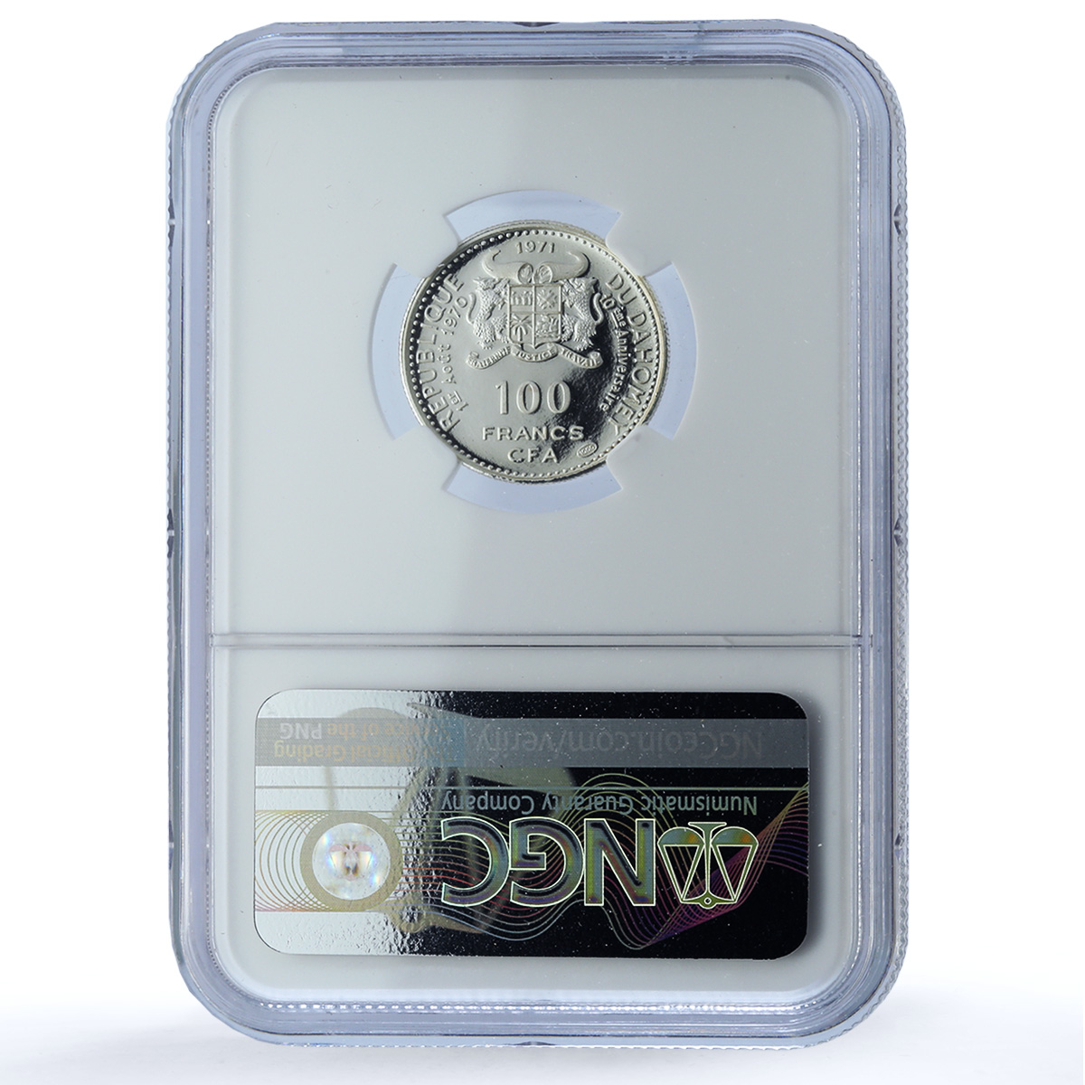 Dahomey Benin 100 francs Independence KM-1.3 Ganvie PF 69 NGC silver coin 1971