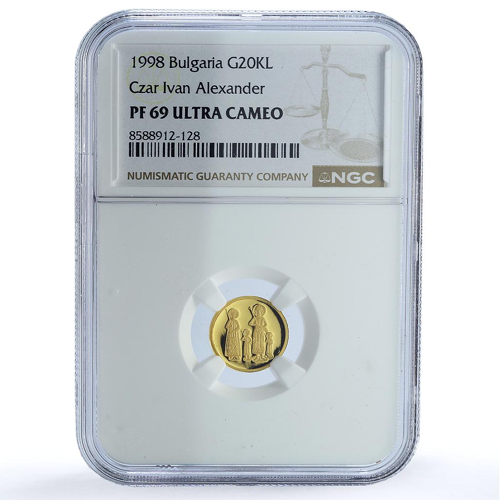Bulgaria 20000 leva Ivan Alexander Tetraevangelia KM-326 PF69 NGC gold coin 1998 Bulgaria 20000 leva Ivan Alexander Tetraevangelia KM-326 PF69 NGC gold coin 1998