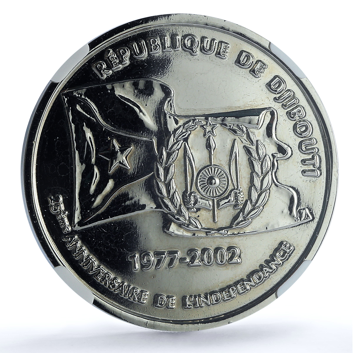 Djibouti 100 francs Independence KM-39 Egalite MS 62 NGC CuNi coin 2002 Djibouti 100 francs Independence KM-39 Egalite MS 62 NGC CuNi coin 2002