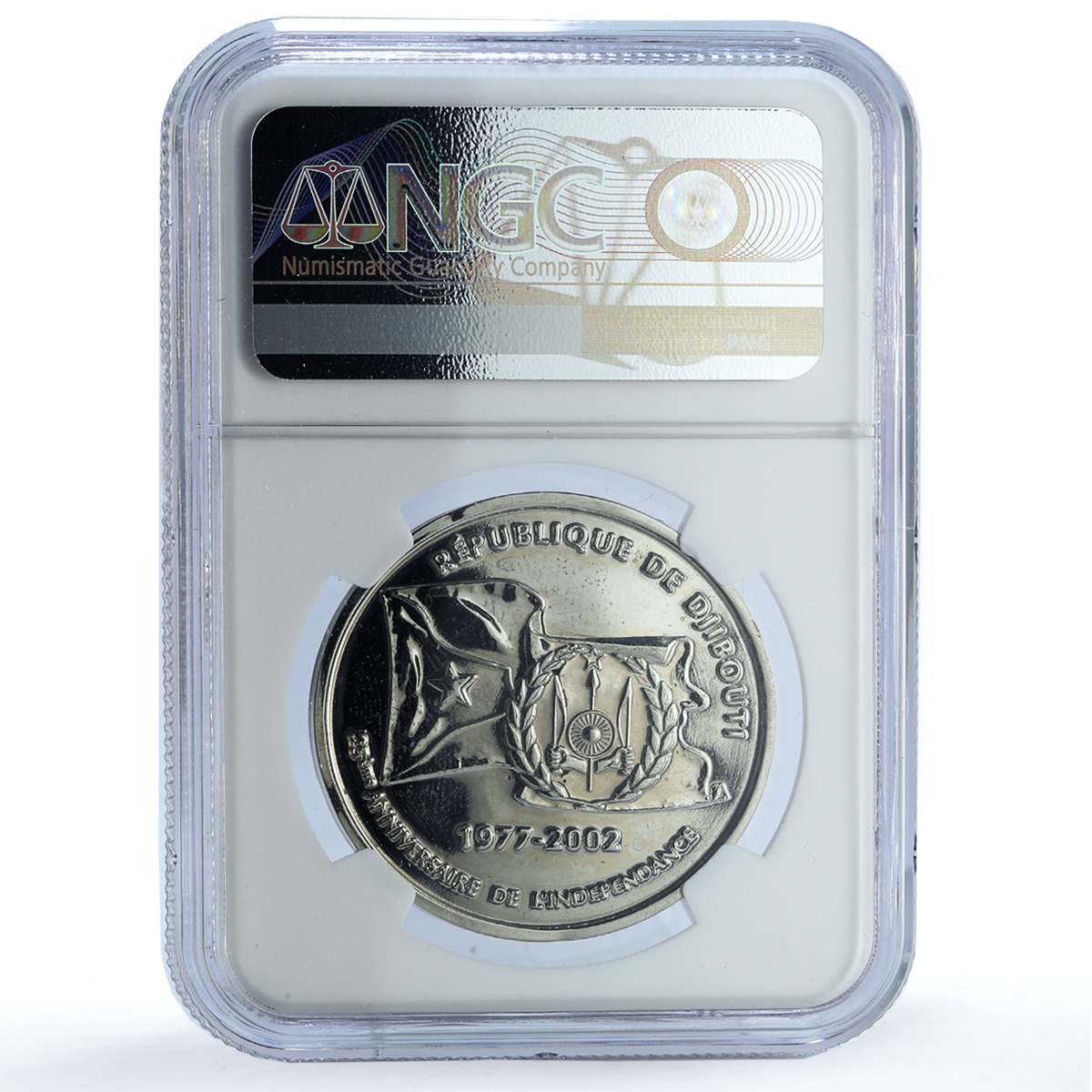 Djibouti 100 francs Independence KM-40 Paix MS 62 NGC CuNi coin 2002 Djibouti 100 francs Independence KM-40 Paix MS 62 NGC CuNi coin 2002