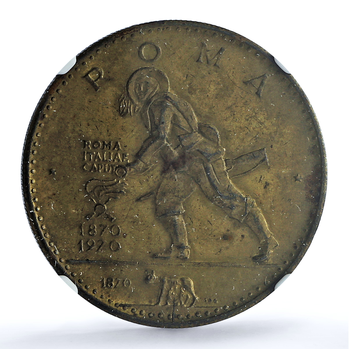 Ras al-Khaimah Rome Centennial SPQR MS 61 NGC brass medal 1970 Ras al-Khaimah Rome Centennial SPQR MS 61 NGC brass medal 1970