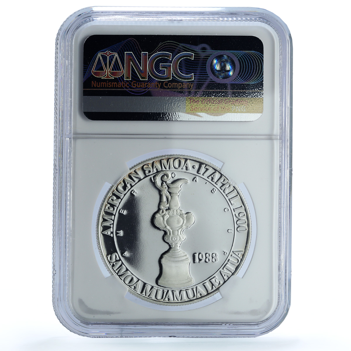 Samoa American 5 dollars America Cup RE KM-2 Ship PF 68 NGC silver coin 1988 Samoa American 5 dollars America Cup RE KM-2 Ship PF 68 NGC silver coin 1988