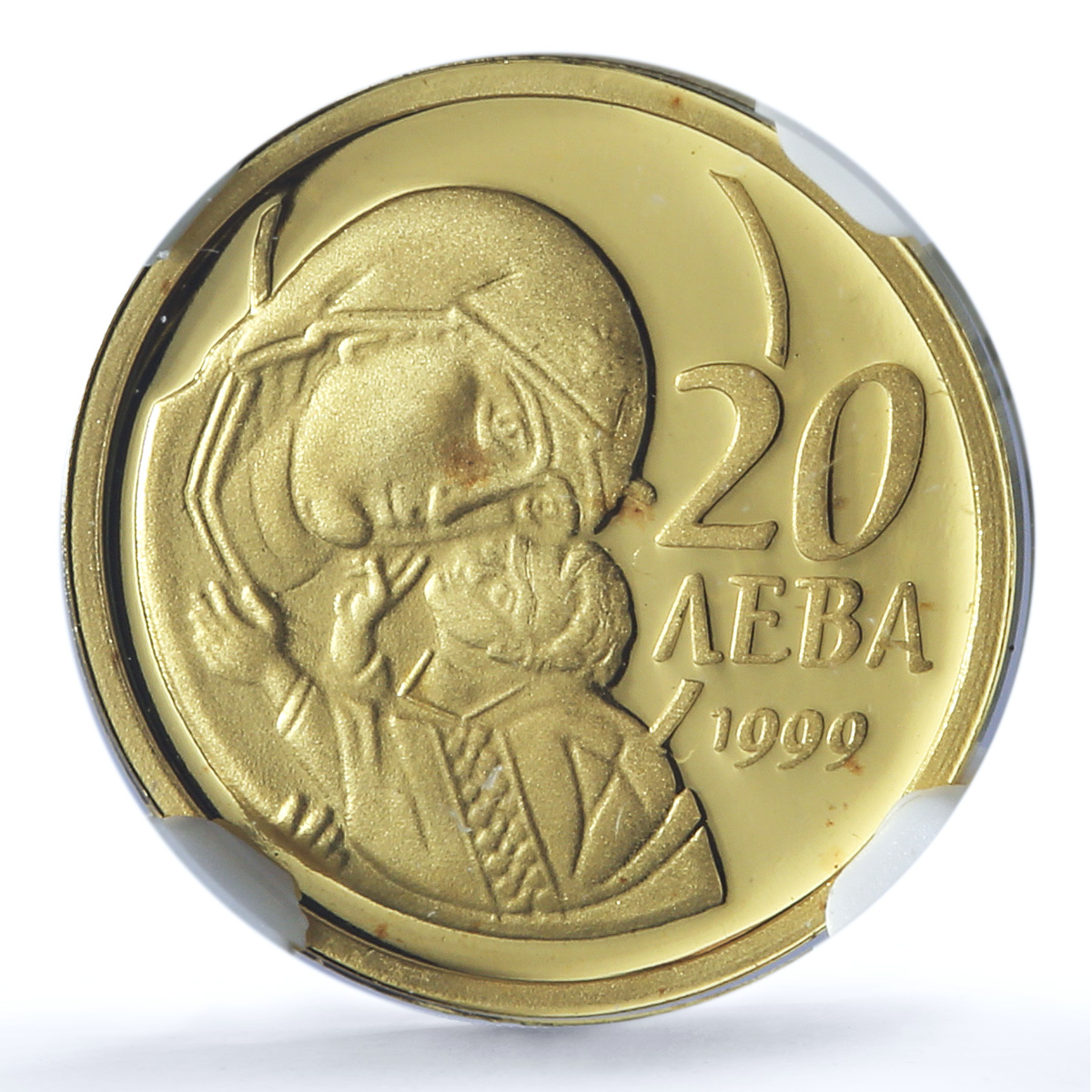 Bulgaria 20 leva Virgin Mary w/ Jesus KM-278 PF 69 NGC gold coin 1999 Bulgaria 20 leva Virgin Mary w/ Jesus KM-278 PF 69 NGC gold coin 1999