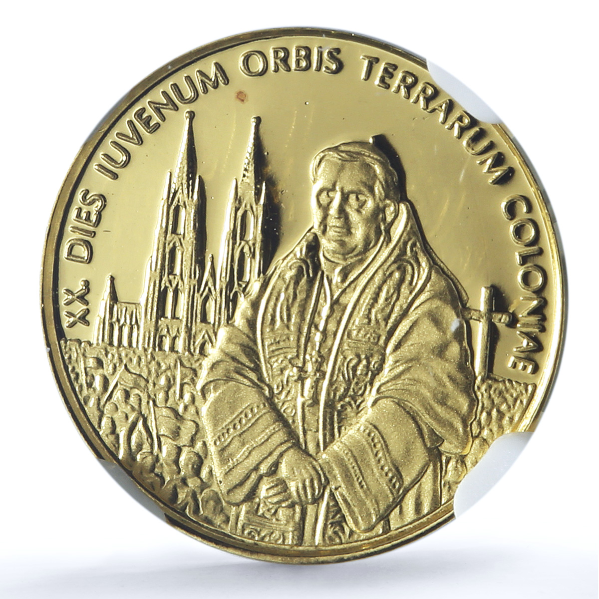 Somalia 5 dollars Youth Day Cologne Pope Benedict XVI PF 69 NGC gold coin 2005 Somalia 5 dollars Youth Day Cologne Pope Benedict XVI PF 69 NGC gold coin 2005