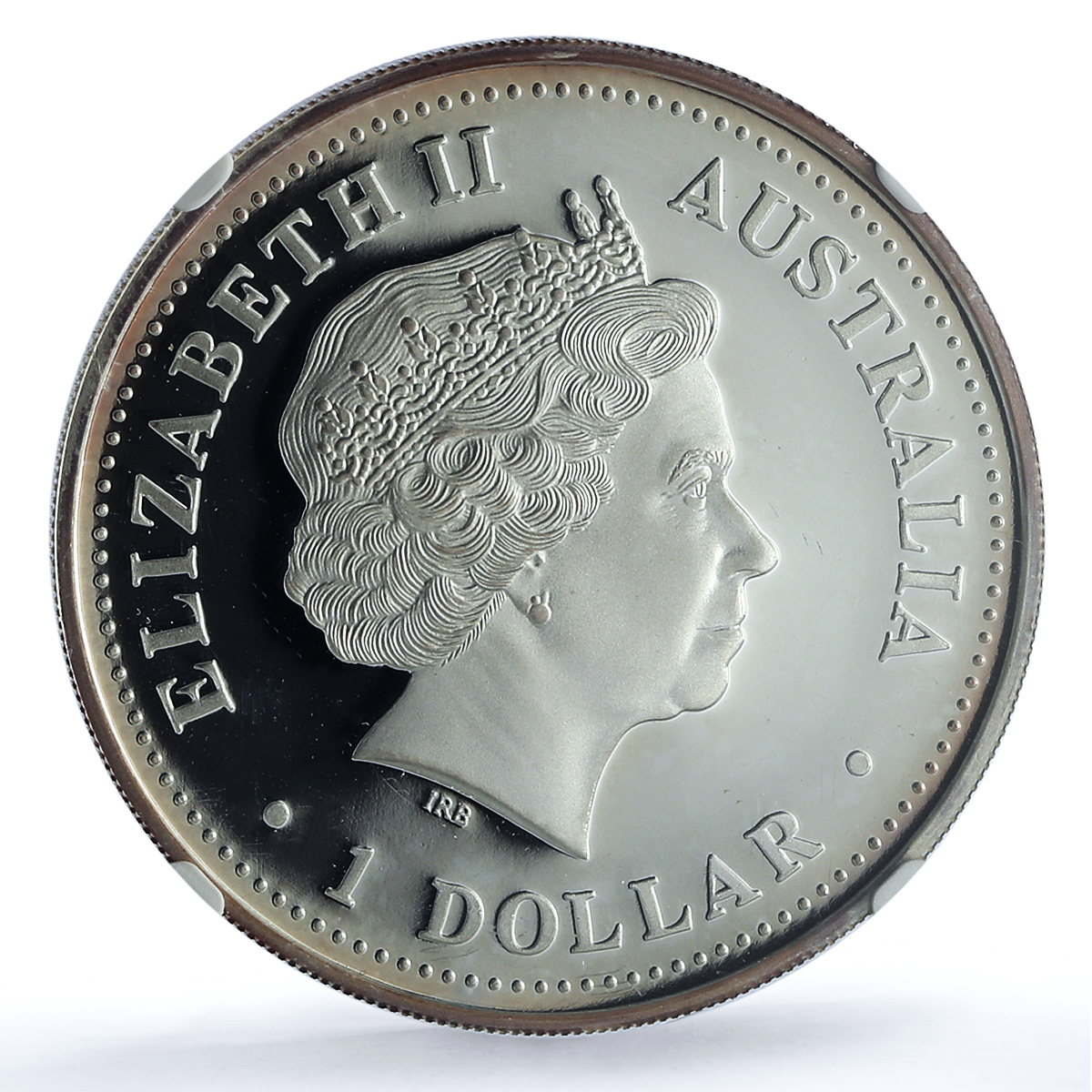 Australia 1 dollar Year Dragon KM-424 Lunar Series 1 PF 69 NGC silver coin 2000
