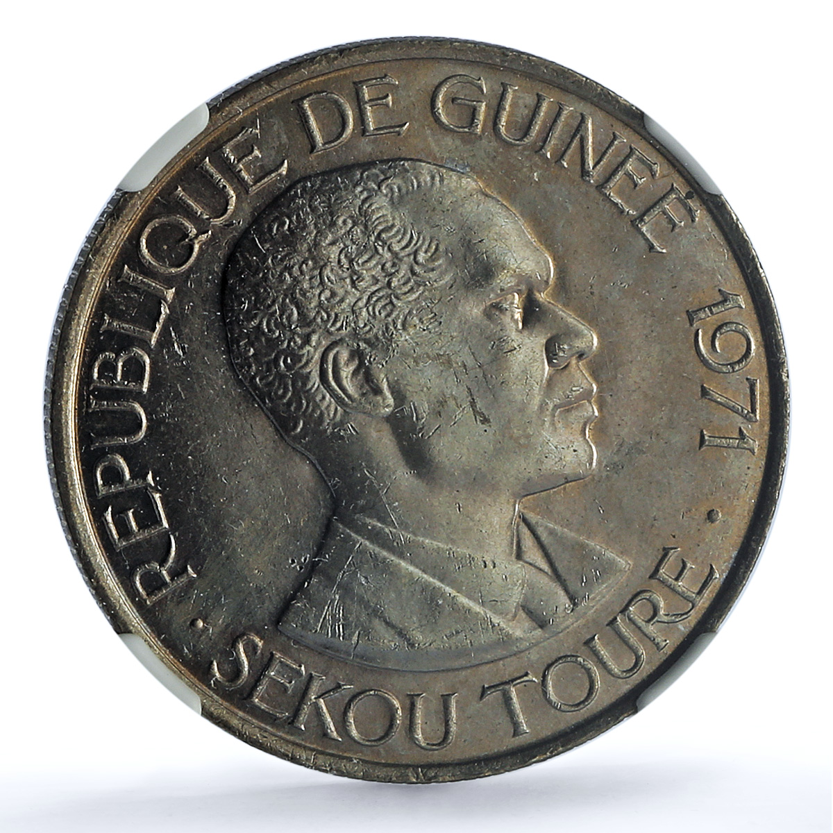 Guinea 100 francs Republic KM-41 Sekou Toure MS 64 NGC CuNi coin 1971 Guinea 100 francs Republic KM-41 Sekou Toure MS 64 NGC CuNi coin 1971