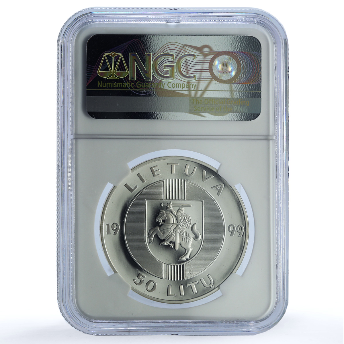 Lithuania 50 litu Baltic Way KM-123 Latvia Estonia PF 68 NGC silver coin 1999 Lithuania 50 litu Baltic Way KM-123 Latvia Estonia PF 68 NGC silver coin 1999