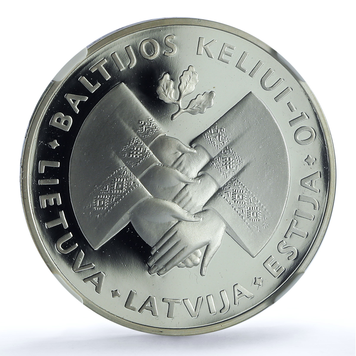 Lithuania 50 litu Baltic Way KM-123 Latvia Estonia PF 68 NGC silver coin 1999 Lithuania 50 litu Baltic Way KM-123 Latvia Estonia PF 68 NGC silver coin 1999