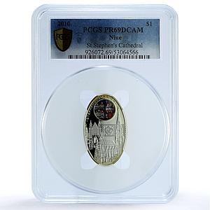 Niue 1 dollar Stephen Cathedral Vienna KM-558 Gothic PR 69 PCGS silver coin 2010
