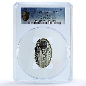 Niue 1 dollar St. Mary Basilica Krakow KM-708 Gothic PR 69 PCGS silver coin 2011
