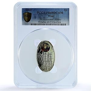 Niue 1 dollar Westminster Abbey London KM-557 Gothic PR 69 PCGS silver coin 2010