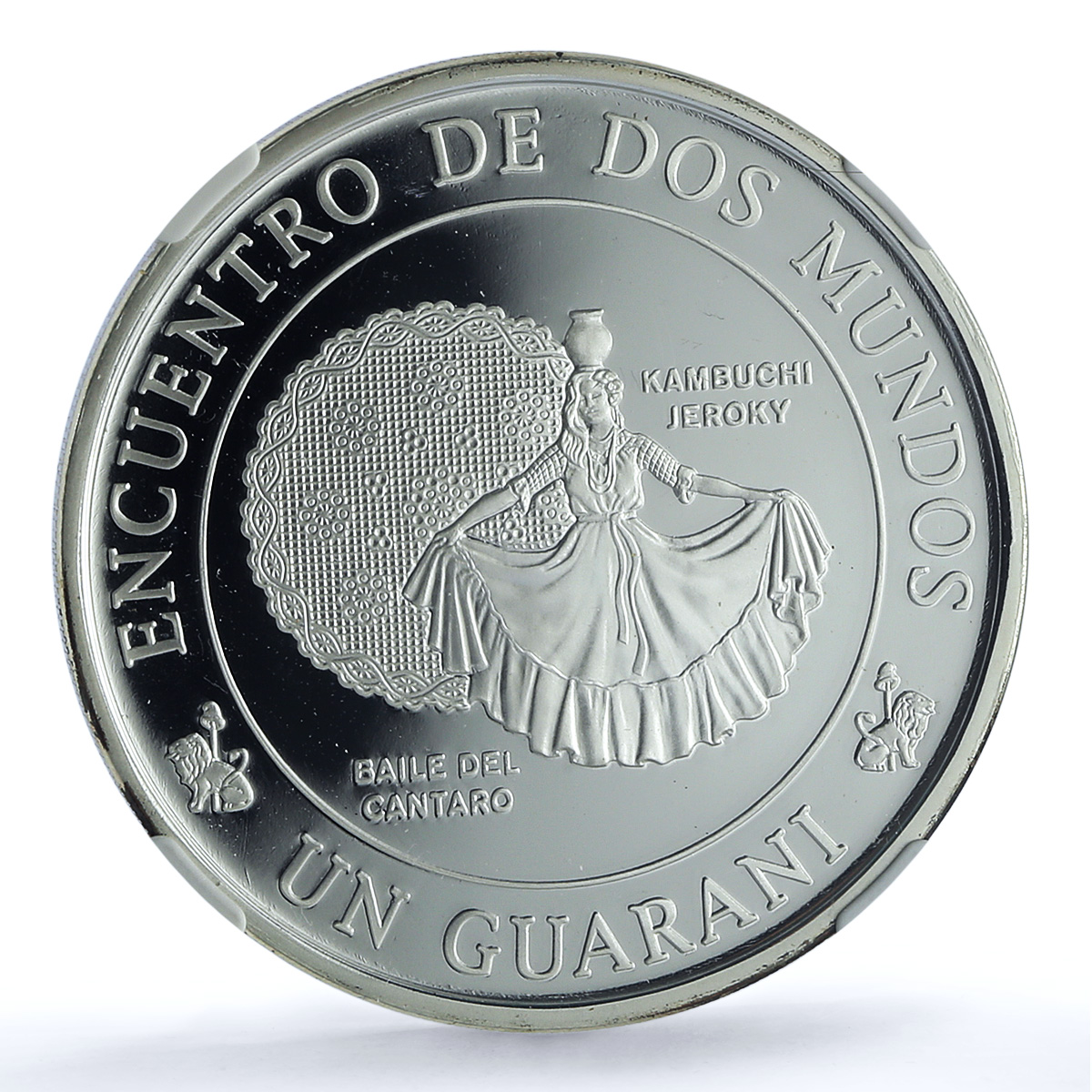 Paraguay 1 guarani Baile Cantaro Ibero-American Dances PF69 NGC silver coin 1997