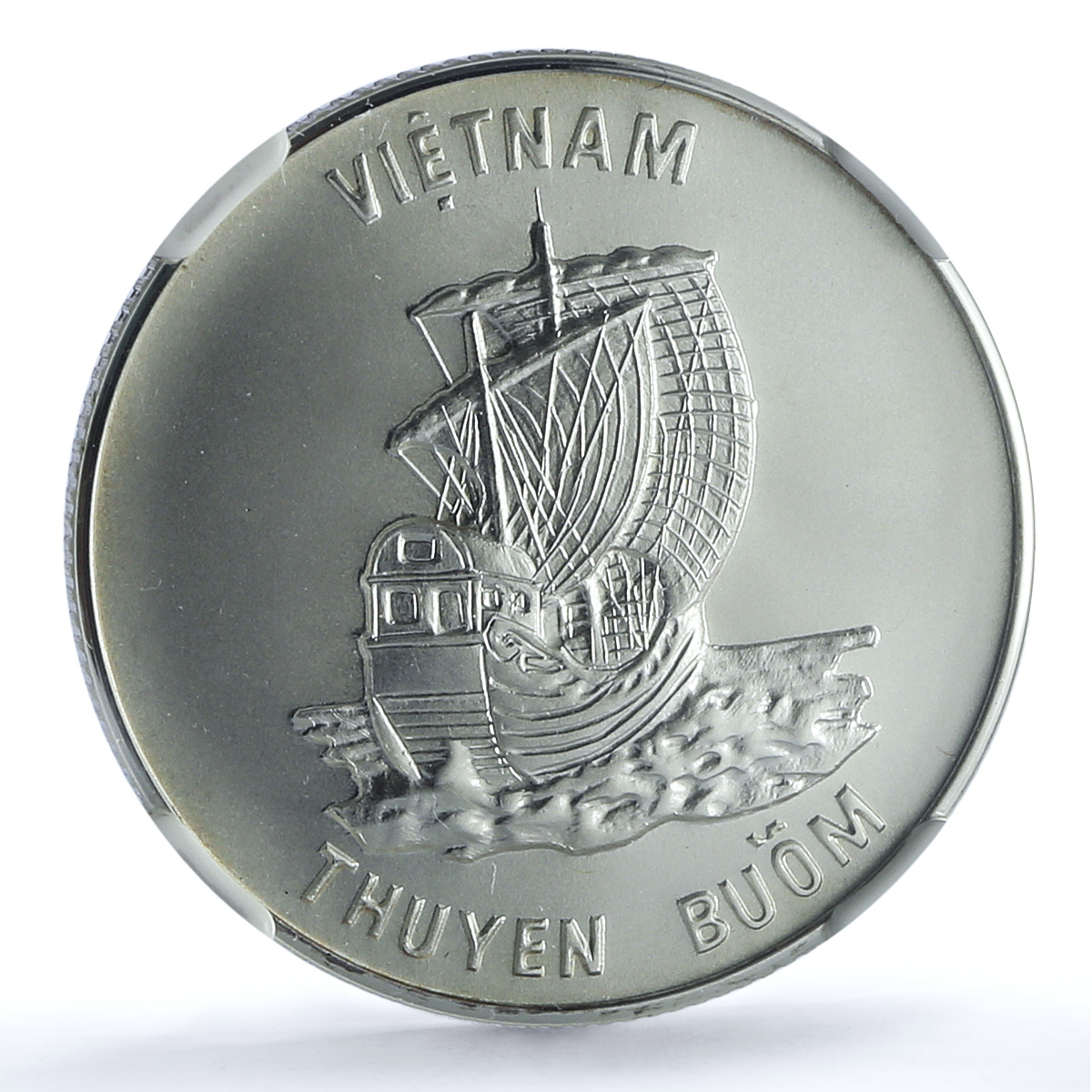 Vietnam 100 dong Junk KM-18 Ship Clipper MS 70 NGC silver coin 1986