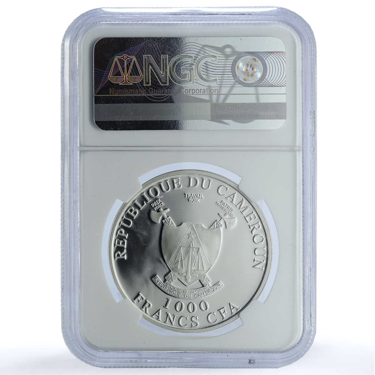 Cameroon 1000 francs Charahex Fournierae KM-50 Butterfly PF 70 NGC Ag coin 2011