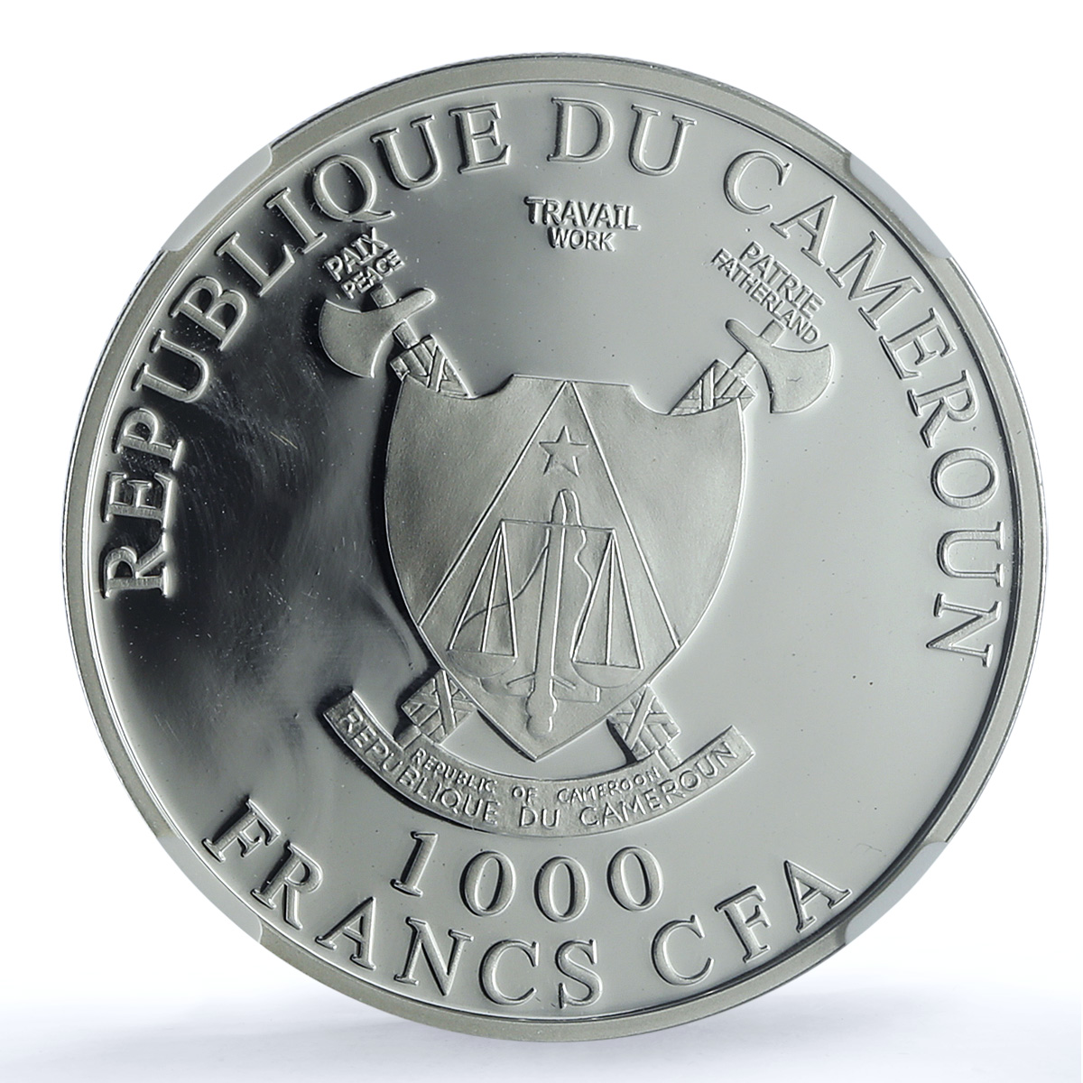 Cameroon 1000 francs Charahex Fournierae KM-50 Butterfly PF 70 NGC Ag coin 2011
