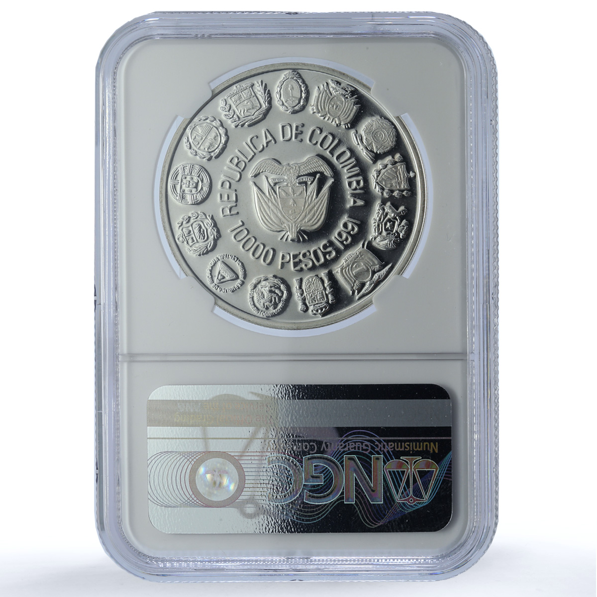 Colombia 10000 pesos Bogota Mint KM-284 Ibero-American PF68 NGC silver coin 1991 Colombia 10000 pesos Bogota Mint KM-284 Ibero-American PF68 NGC silver coin 1991