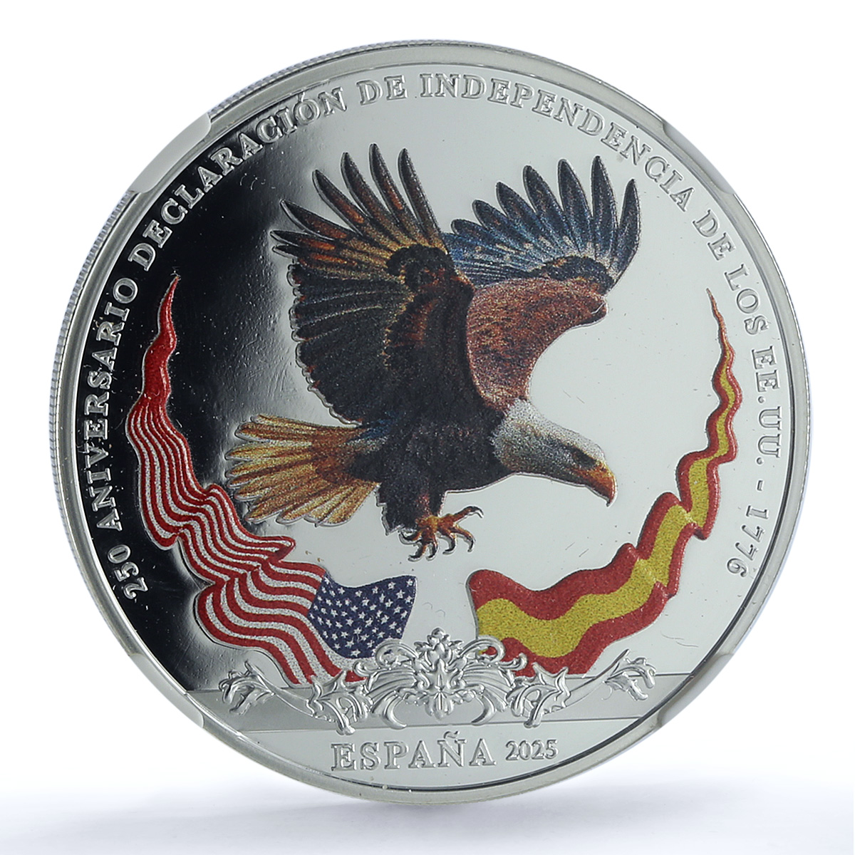 Spain 10 euros US Independence Carlos III Washington Eagle PF 68 NGC coin 2025 Spain 10 euros US Independence Carlos III Washington Eagle PF 68 NGC coin 2025