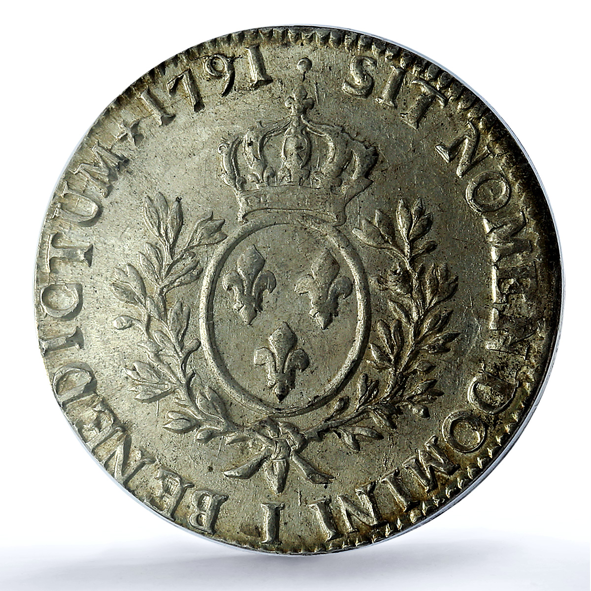 France 1 ecu Louis XVI KM-564.7 Gad-356 MS 61 PCGS silver coin 1791 I France 1 ecu Louis XVI KM-564.7 Gad-356 MS 61 PCGS silver coin 1791 I