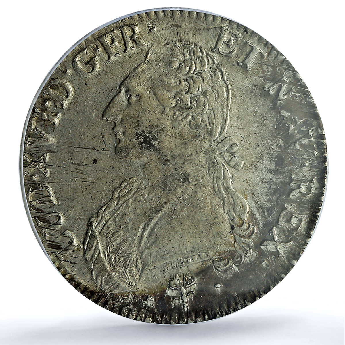France 1 ecu Louis XVI KM-564.9 Gad-356 AU 55 PCGS silver coin 1785 L