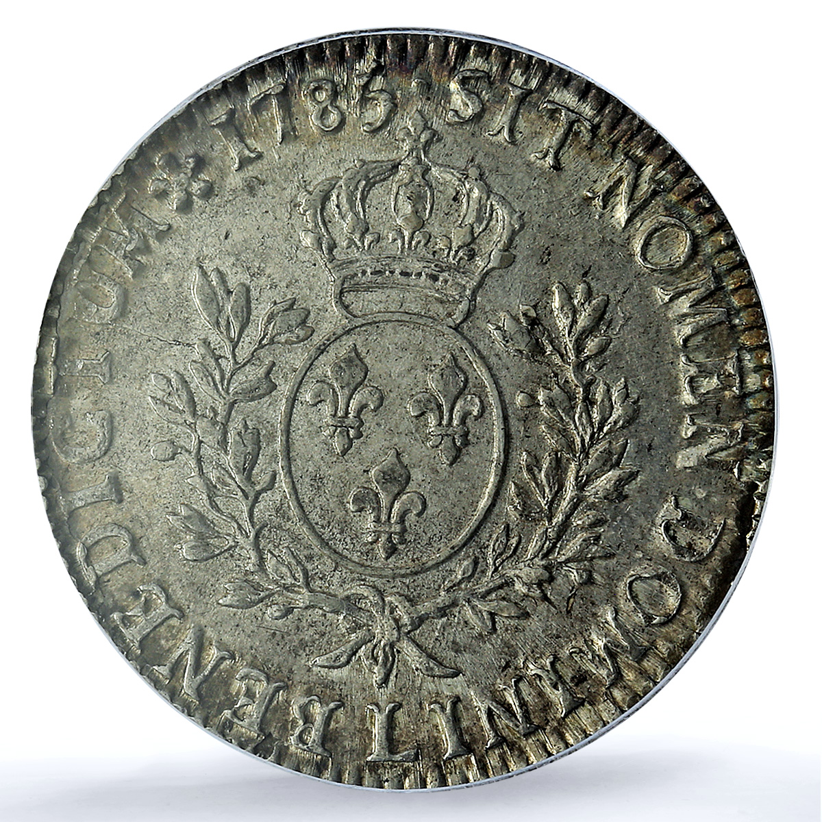 France 1 ecu Louis XVI KM-564.9 Gad-356 AU 55 PCGS silver coin 1785 L