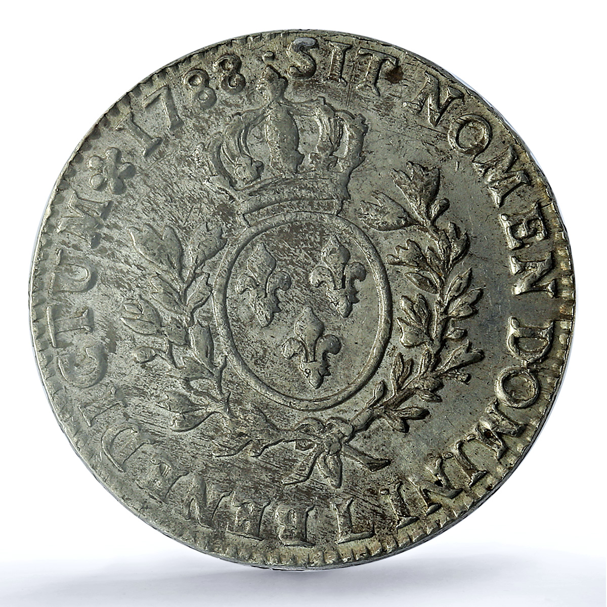 France 1 ecu Louis XVI KM-564.9 Gad-356 AU 55 PCGS silver coin 1788 L France 1 ecu Louis XVI KM-564.9 Gad-356 AU 55 PCGS silver coin 1788 L