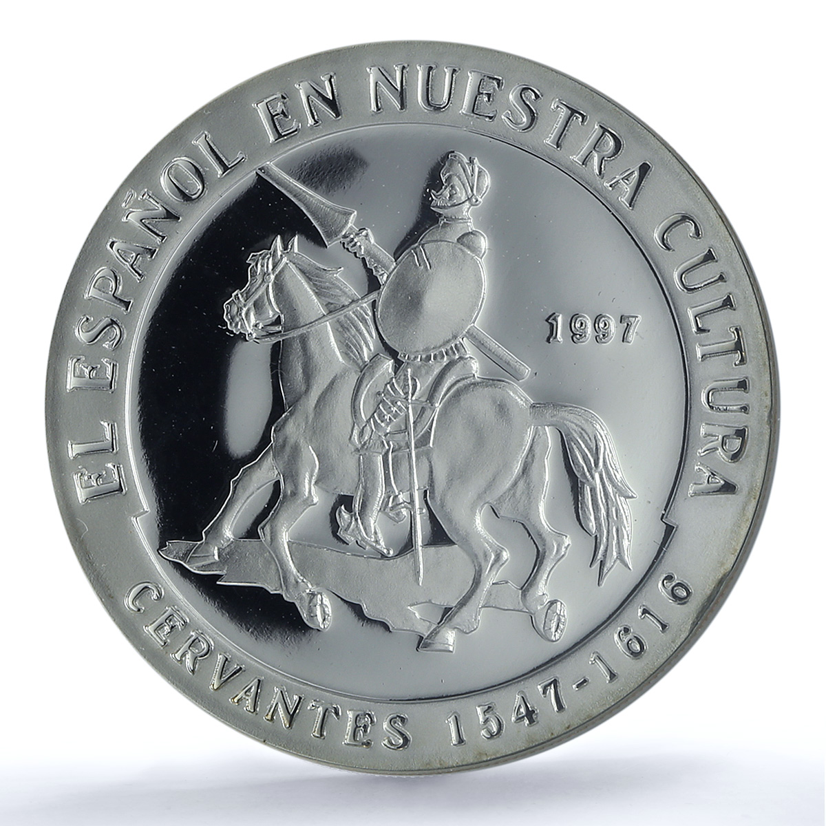 Guinea Equatorial 10000 ekuele Cervantes Don Quijote PF 68 NGC silver coin 1997 Guinea Equatorial 10000 ekuele Cervantes Don Quijote PF 68 NGC silver coin 1997