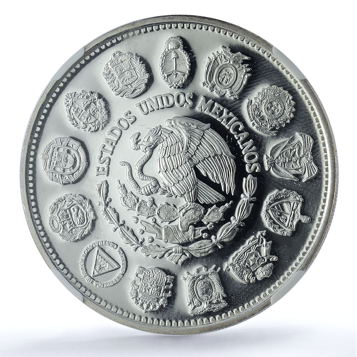 Mexico 100 pesos Columnaria KM-540 Ibero-American Ship PF69 NGC silver coin 1991